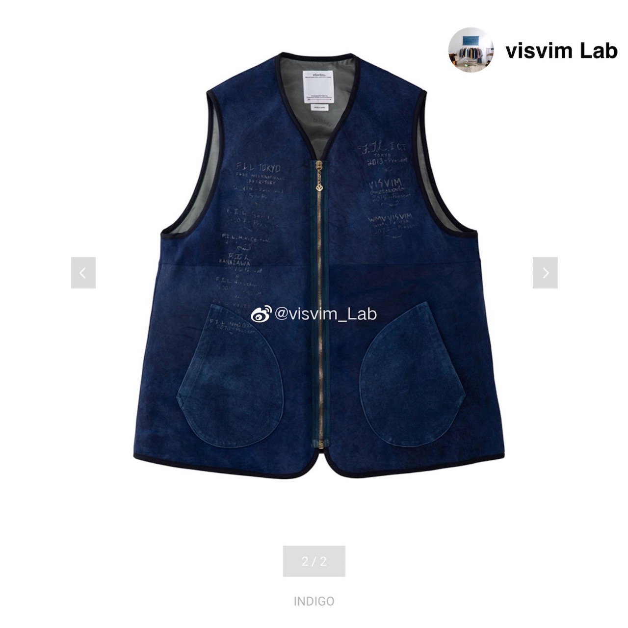 订货』visvim TANA DEERSKIN DOWN VEST (N.D.) 21FW 鹿皮马甲-Taobao