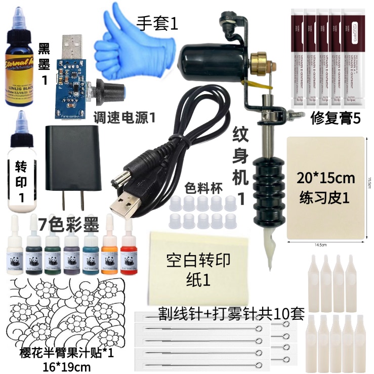 Simple Tattoo Machine Tattoo Pen Set Tattoo Machine Embroidery Machine Line Drawing and Shading Professional Self-Study Tool for Beginners
