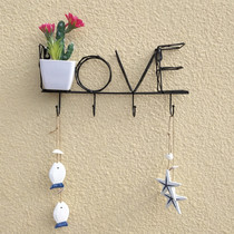 Wrought iron door decoration wall hanging clothes hook door key hanger storage room bedroom dormitory coat and hat wall hanging decoration