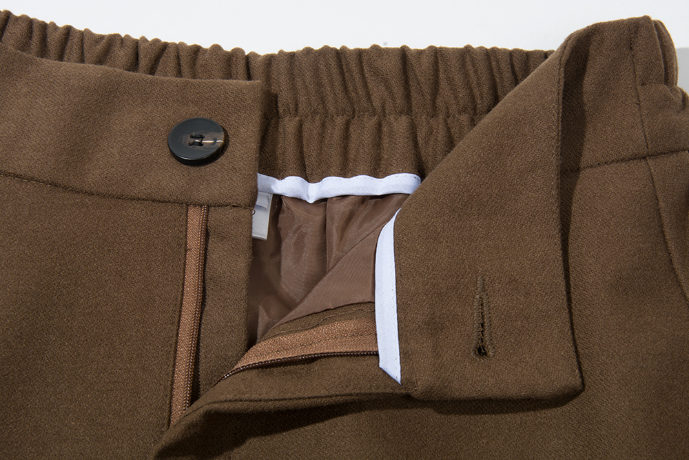 Northage 18aw Women Fall and Winter College Wind Wool Caramel Eo Eo Váy Váy chân váy đen ngắn