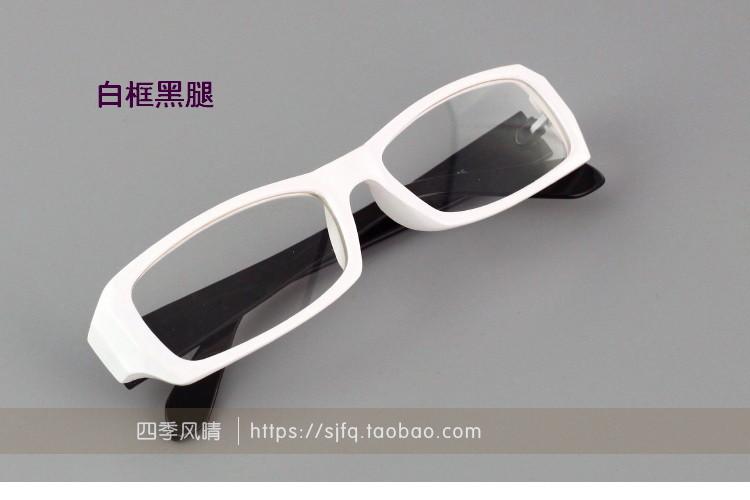 Thời trang chân rộng kính trắng gọng kính nữ cận thị khung trắng chân đen nam phẳng trong toàn bộ vuông đen chân trắng kính mắt lily