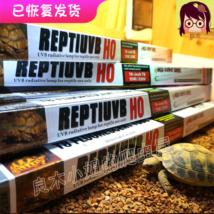 Reptile crawling pet REPTIUVB HO tortoise UVB lamp 10 0 T8 15W with reflector 3 times the effect