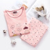 Bộ đồ ngủ cotton dài tay 2018 tiêu chuẩn Mỹ mới phù hợp với nữ hoạt hình có thể mặc bên ngoài cotton có thể mặc dịch vụ tại nhà đồ bộ quần ống rộng Bên ngoài ăn mặc
