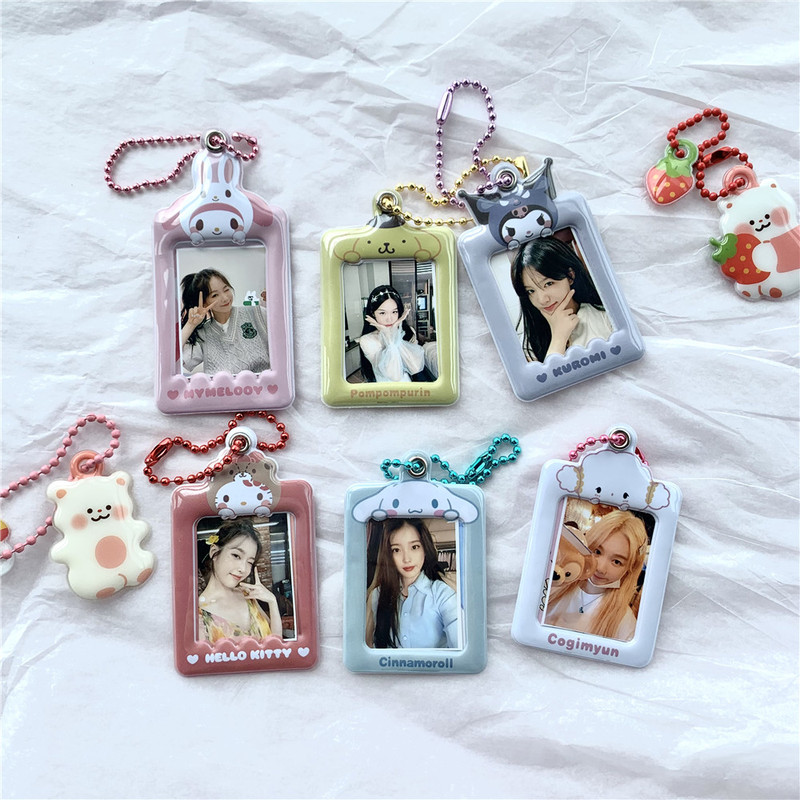 ins Cute 1inch Photo Booth Id Photo Idol Photo Card Holder Pendant Keychain Album Bag Hanging Chain Decoration