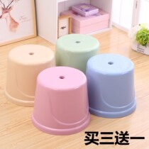 Thickened plastic stool adult bench childrens bench kindergarten small round stool change shoes pedal chair rubber dengzi