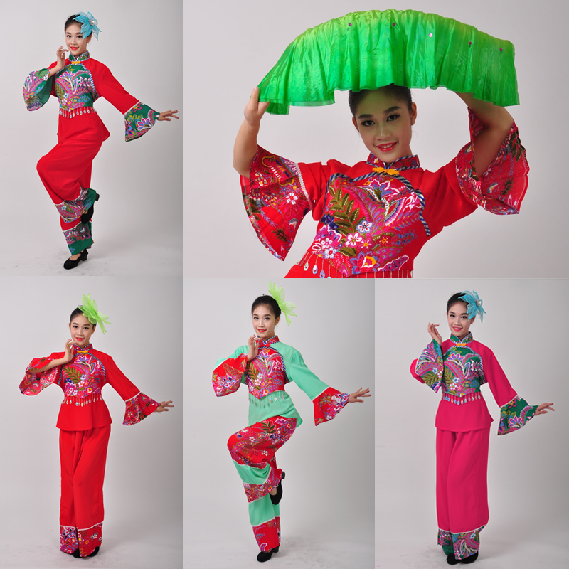 Yangko costumes drums gongs and drums new ethnic style square dance suits middle-aged and elderly dance costumes female adults