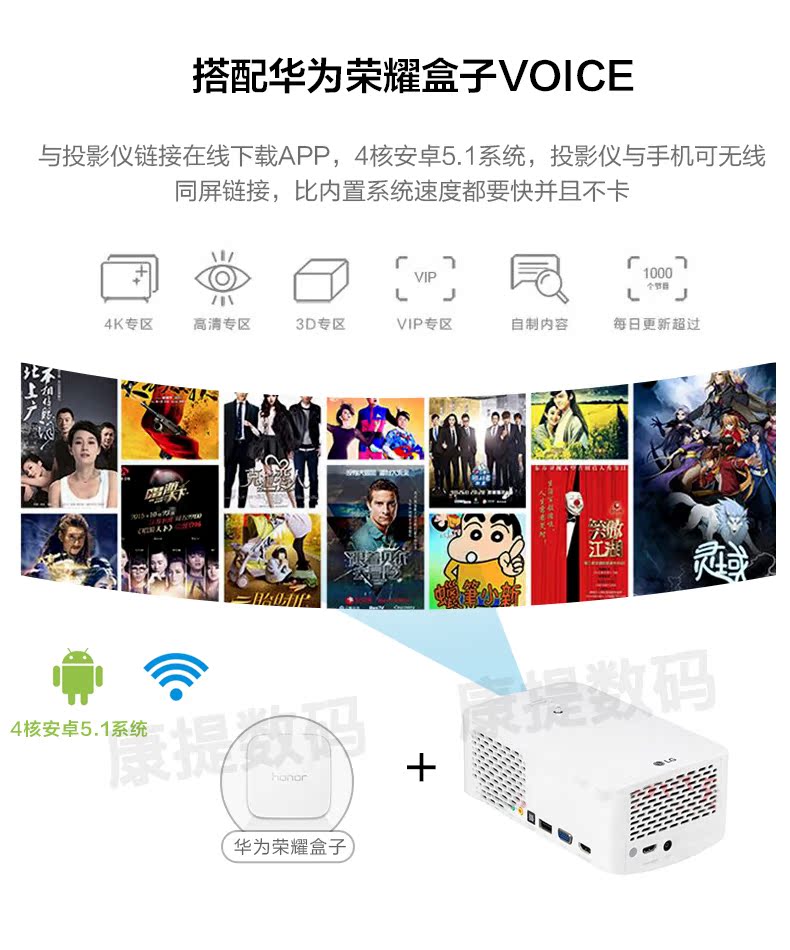 LG PF1500G HD nhà 1080p doanh nghiệp cầm tay mini micro máy chiếu 3D điện thoại di động LED máy chiếu - Máy chiếu