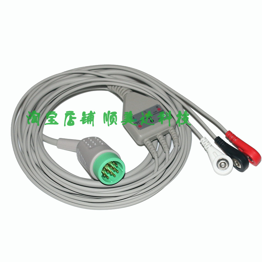 Compatible with lifepak20 defibrillator ECG lead wire three leads