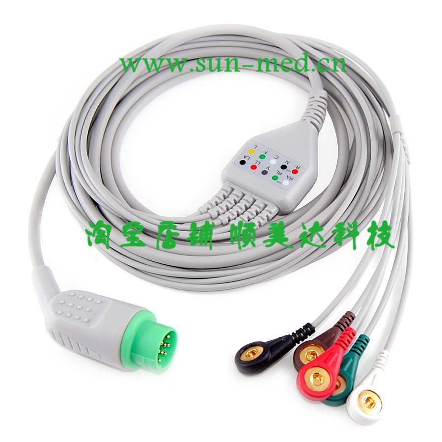 BLT Biolight宝莱特M7000 M9500监护仪心电导联线 连接线 电缆5导