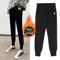 Pregnant women autumn and winter fashion pregnant women pants plus velvet thickened warm winter wear trousers