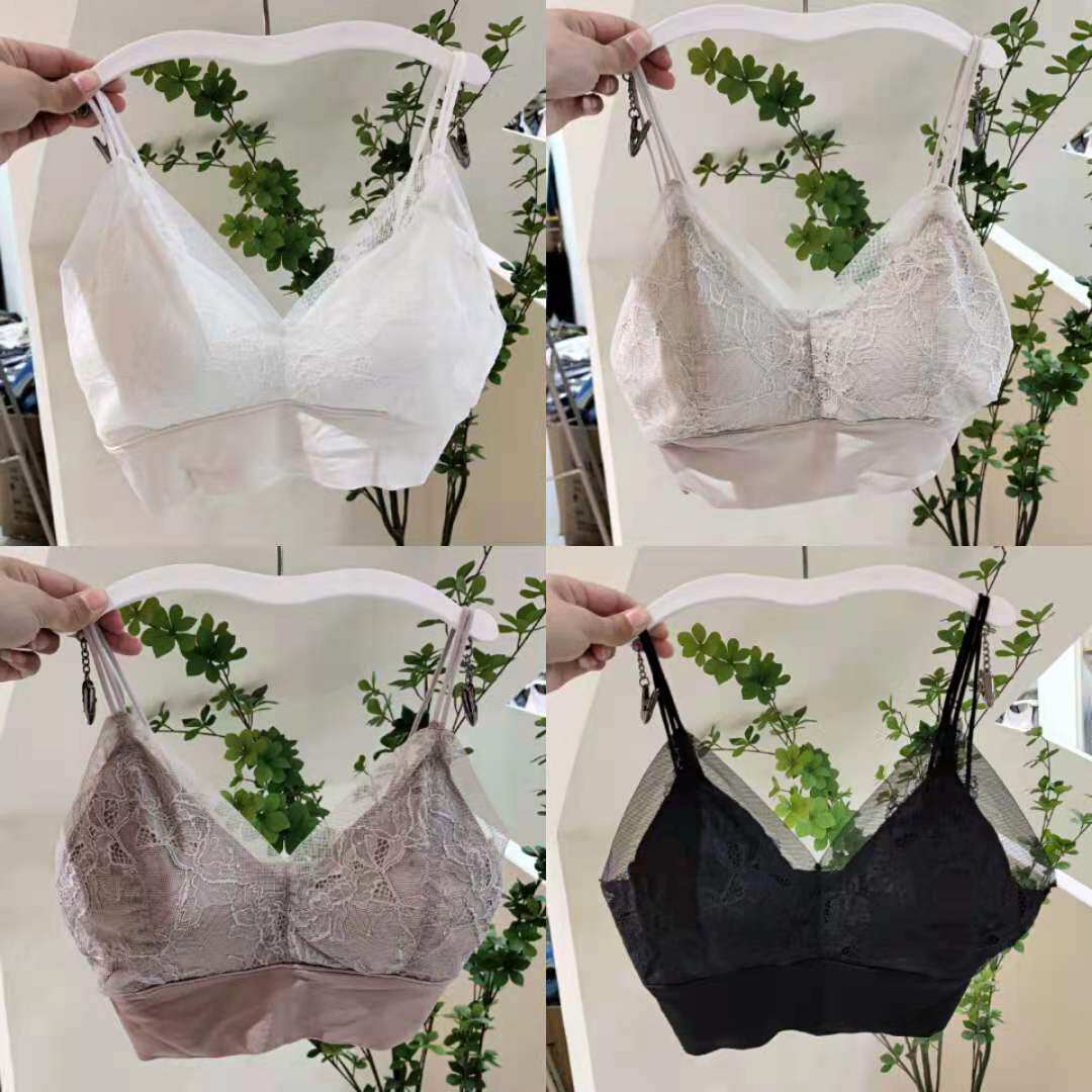 Spring and summer new beauty back 3110 lace mesh yarn fine shoulder strap beauty back smear against the bottom outside wearing wrap chest underwear-Taobao