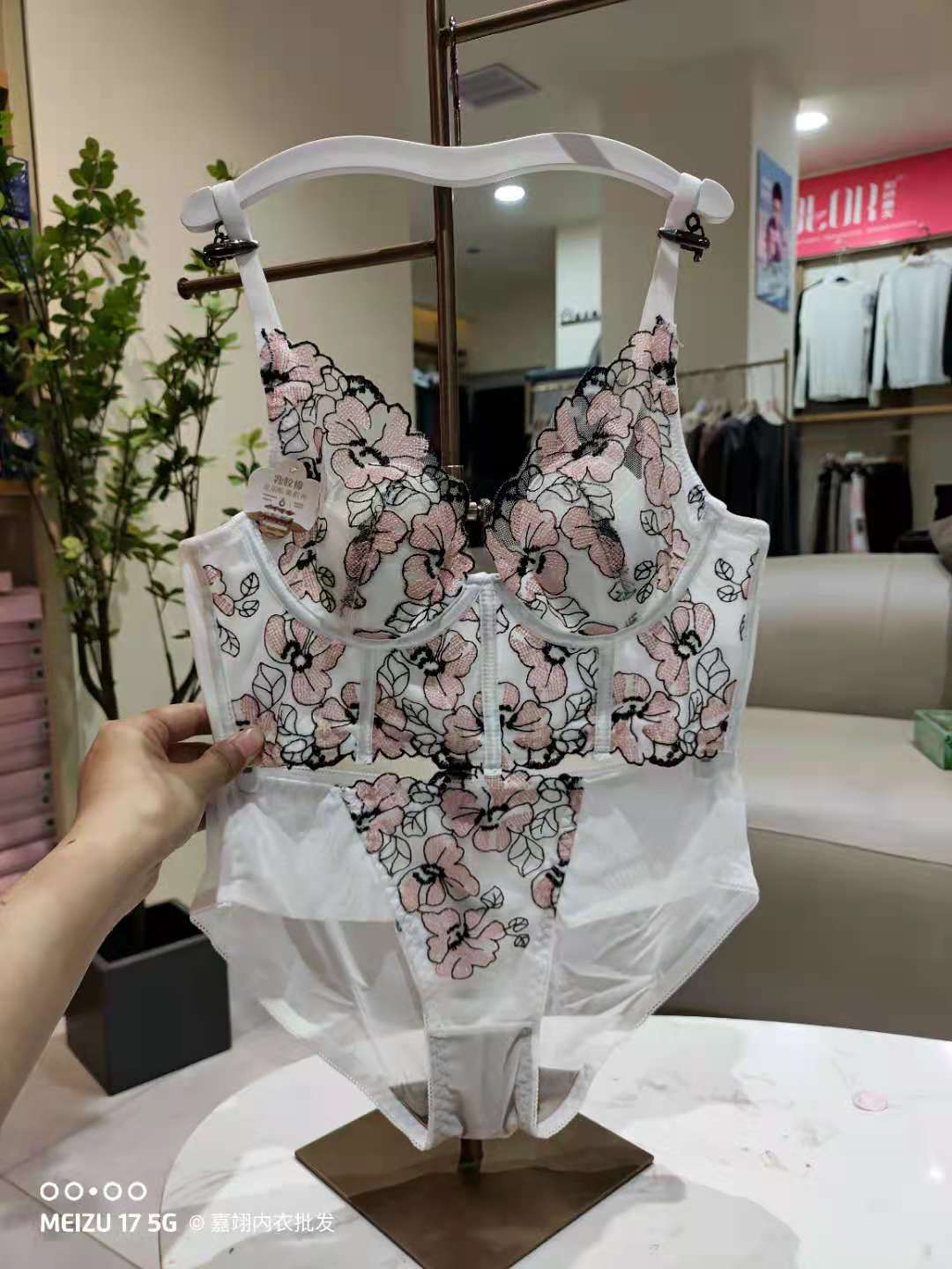 New Women's Crystal Cup Adjusted Type Collection of Breast Underwear Fashion Embroidery without steel ring B Cup bra Sweet Sul 6777-Taobao