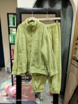 Can wear coral velvet pajamas autumn and winter New Ladies casual sweet home clothes du small house warm set WF36