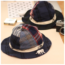 Brain cloth original cloth bag color plaid cloth patchwork hat Courtesy magic hat Literary retro soft cloth bag wandering female hat
