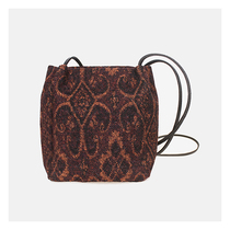 Brain cloth independent design woolen bucket bag female messenger bag small backpack Japanese retro cloth bag literary forest bag