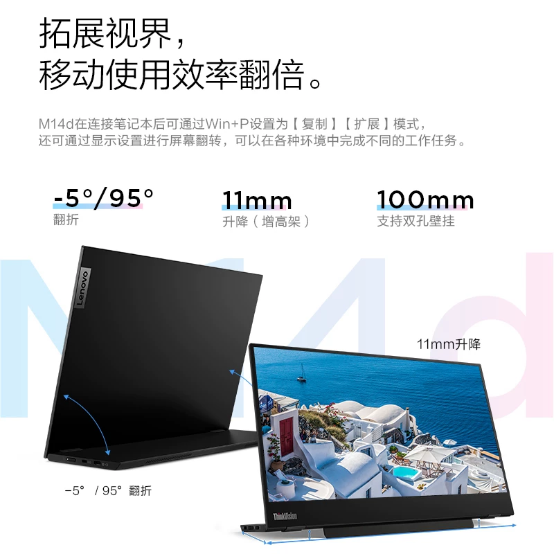 [Мобильный офис] Портативный монитор Lenovo ThinkVision M16/M15, переносной экран