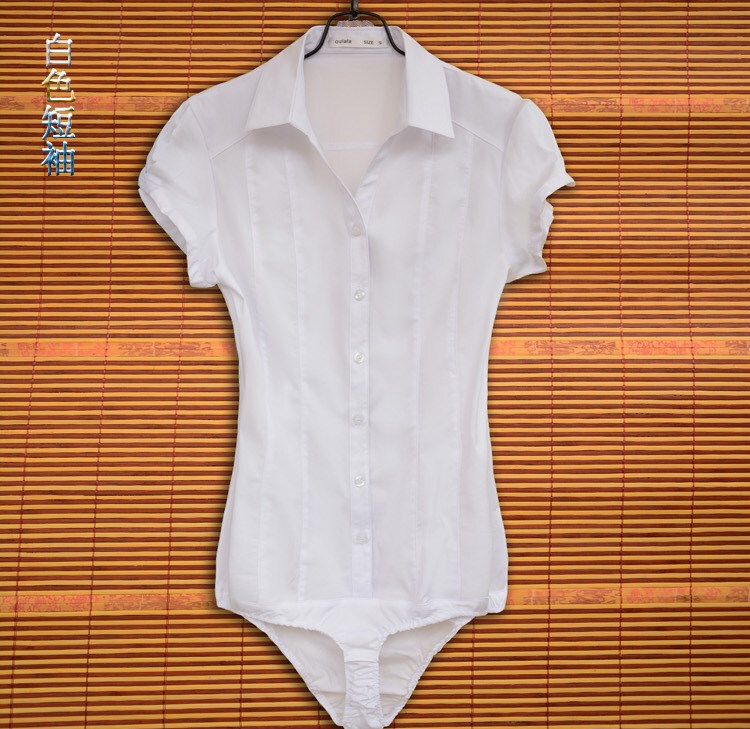 2022 V-Neck Summer Dress European and American Style Elastic Professional Women's Long-Sleeve Jumpsuit Shirt Short-Sleeve Workwear Slimming