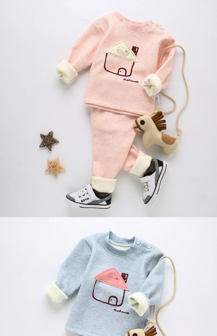 Bộ đồ lót trẻ em nhiệt cộng với nhung dày cho bé mùa đông cotton Quần áo trẻ em đáy quần áo bé trai mùa thu sản phẩm mới đồ lót cho bé gái tuổi dậy thì