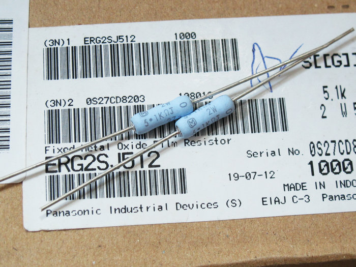 Panasonic Panasonic 2W 5 1K 5K1 copper foot resistance ERG2SJ512 imported original dress