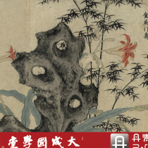 Mingwen Zhengming Flower Nine Blooms Real 1:1 Professional Ultra-clear Copy Flowers and Birds Ink Chinese Painting Hanging Copy Silk