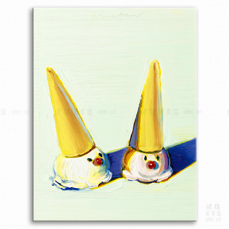 Happy Ice Cream Cone Wayne Thiebaud Dibop Art Decorative Painting Bar Cafe Dessert Shop