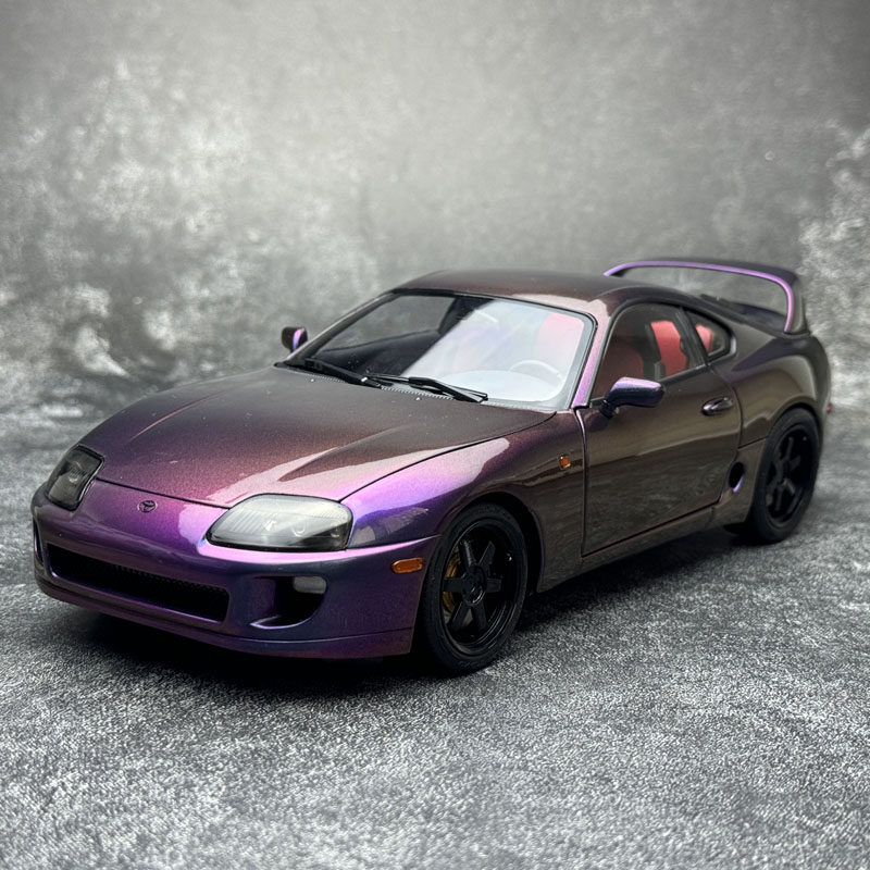 1/18 Whelart Toyota Supra A80 Purple Diecast Model Car Gifts For
