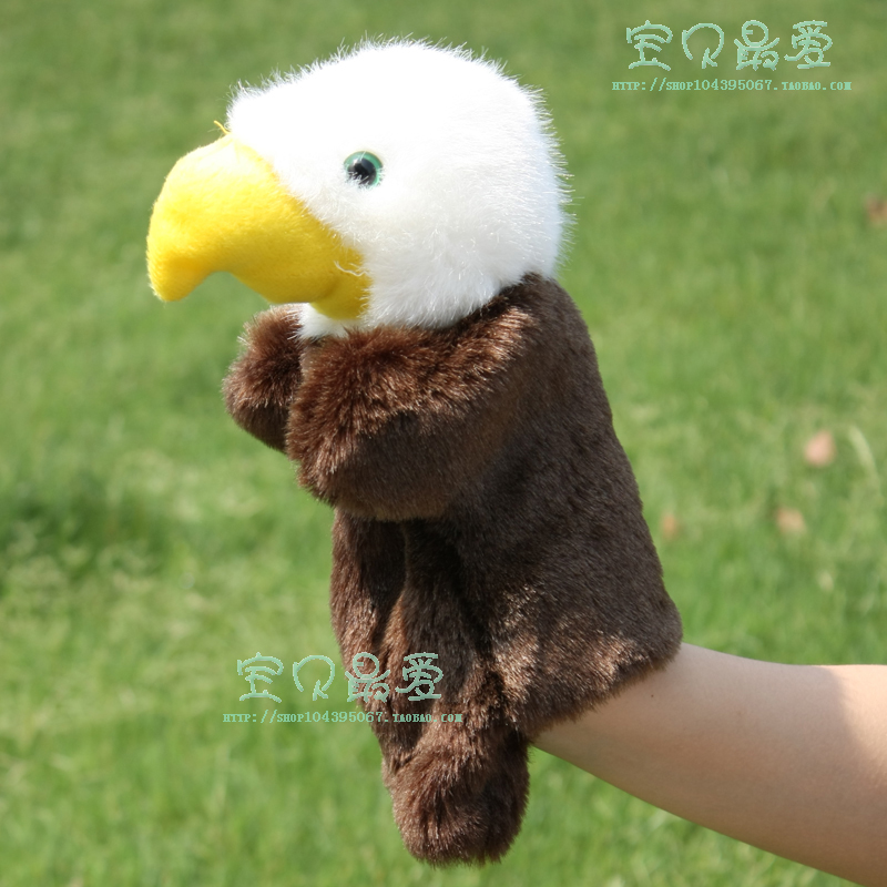 Small Bird Eagles Hand Puppet Children Early Teaching Plush Animal Toy Baby Parent-child Storytelling Gloves Doll