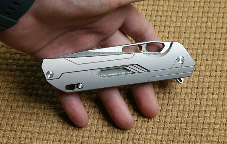 Libing Mechanic 2 thế hệ M390 dao gấp bằng thép hợp kim titan Damascus xe ngoài trời EDC mang dao gấp - Công cụ Knift / công cụ đa mục đích