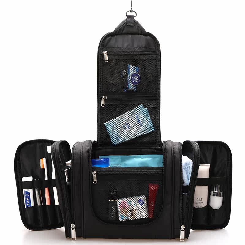 Cosmetic bag portable hand carry fashion large capacity waterproof travel cosmetics storage wash bag men dry and wet separation