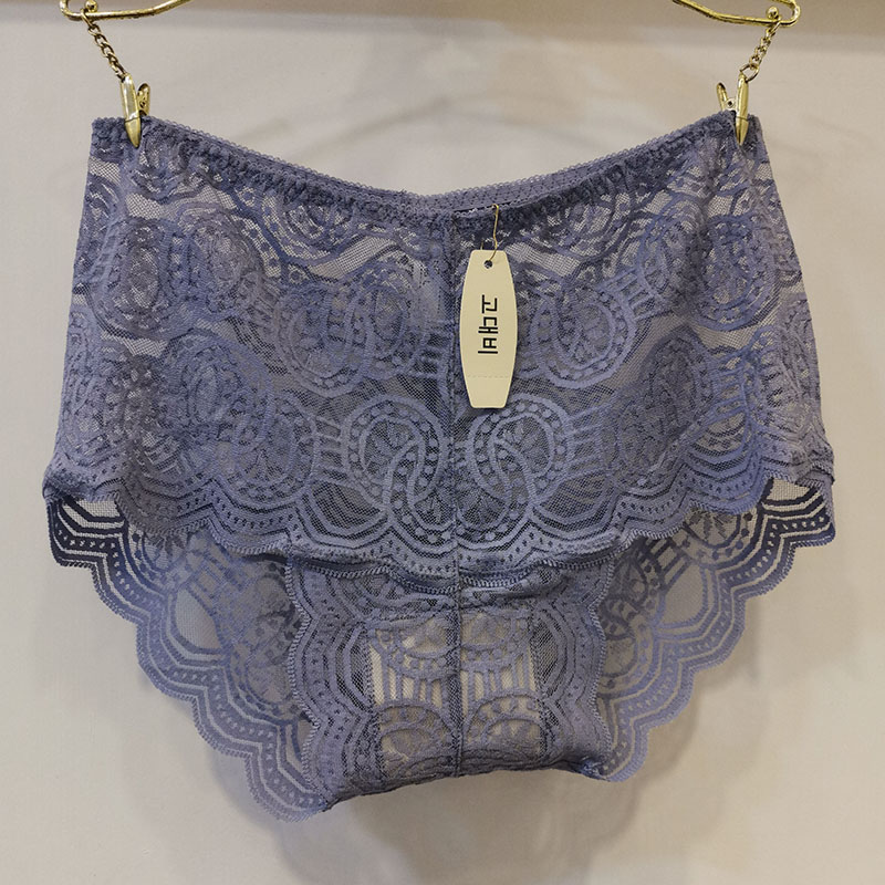 Three ancient concubine mid-waist cotton crotch full lace soft shorts head sexy briefs summer thin breathable ladies