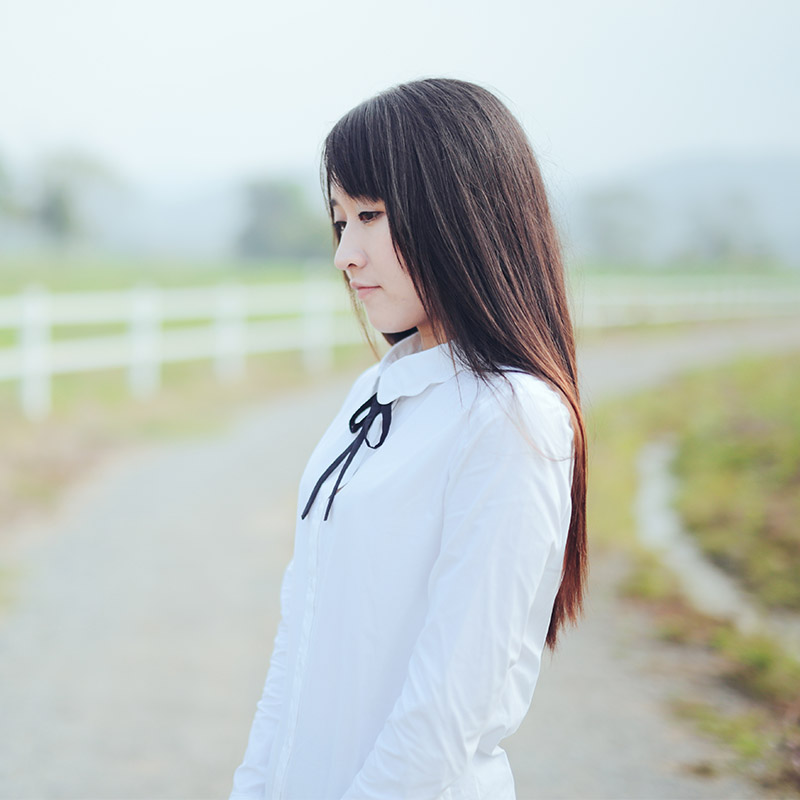 屋檐/秋季波浪领棉白衬衣女装长袖娃娃领打底衬衫学院风韩版