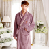 Váy ngủ nam mùa xuân và mùa thu san hô lông cừu flannel đồ ngủ nam và nữ cặp đôi ngọt ngào dễ thương gợi cảm dày ấm áp và dài mùa đông ao ngu cao cap Night Robe