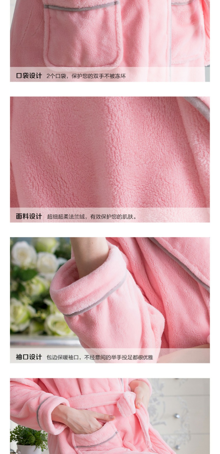 Mùa xuân và mùa thu và mùa đông các cặp vợ chồng flannel đồ ngủ áo choàng nam và nữ Phiên bản Hàn Quốc của áo choàng dài lông cừu san hô gợi cảm dày đồ ngủ nữ