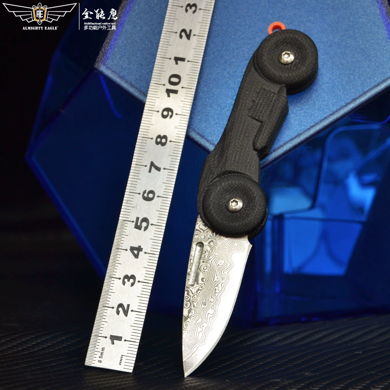 Xe thể thao dao mini dao Damascus thép cầm tay dao gấp chìa khóa dao tự vệ treo khóa dụng cụ - Công cụ Knift / công cụ đa mục đích