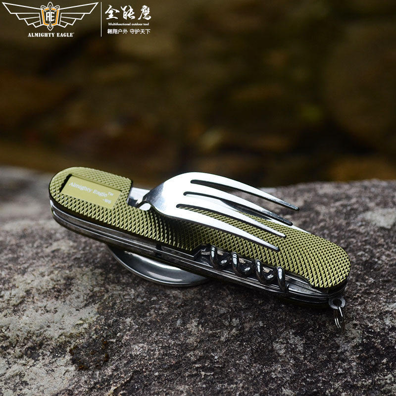 All-around eagle field tableware Multi-purpose travel tableware Folding knife Outdoor tools Heavy camping knife, fork and spoon