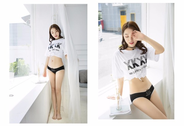 Đồ lót nữ màu đen và trắng xám nữ đồ lót nữ bằng vải cotton eo thấp gợi cảm quần học sinh Nhật Bản quan lot nu