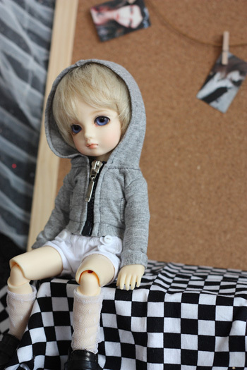 6 points BJD SD BB YOSDsize Waters with double spigot bag juvenile hoodies ~ (now dark grey yo) -Taobao