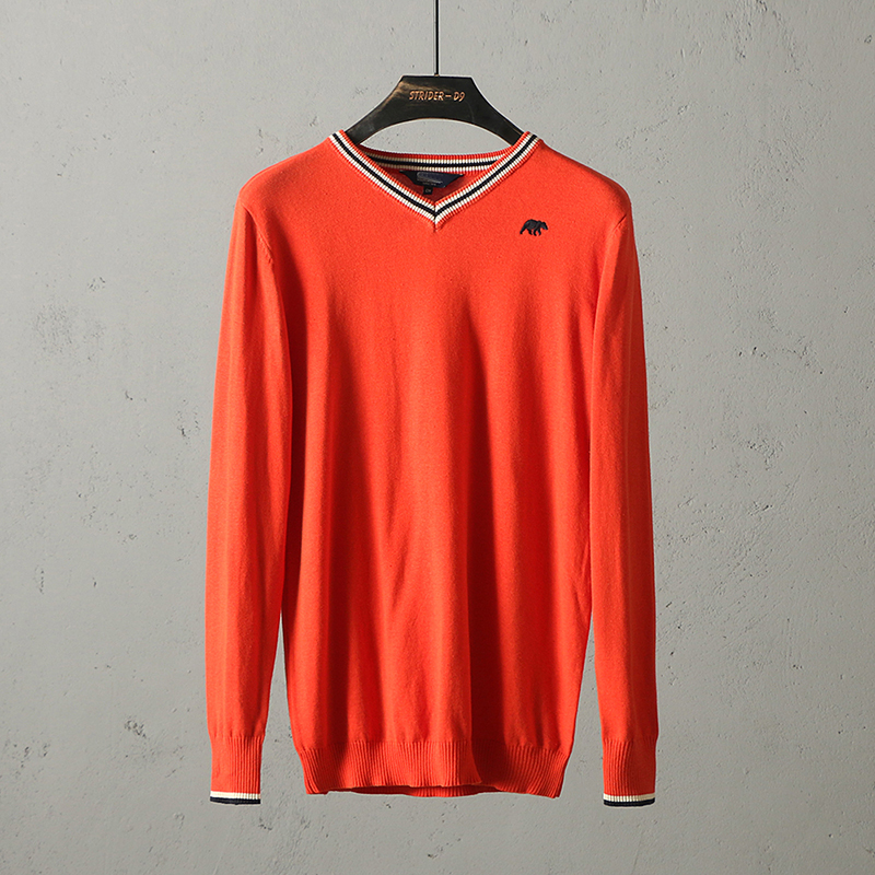 51SHOP Áo len nam cổ chữ V giản dị cho nam áo len dài tay mùa xuân và mùa thu mẫu áo len cotton - Kéo qua shop đồ nam