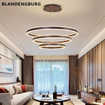 Nordic lamps modern simple circular restaurant chandelier minimalist led creative bedroom lighting Net red living room lamp