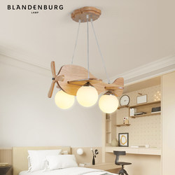 Airplane Chandelier, Simple, Modern, Creative, Artistic, Boy's Room Decorative Lamp, Log Style Design, Kidsren's Room Lamp
