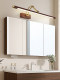 Minimalist Nordic Style Extendable Folding Vanity Mirror Light with a Vintage Walnut Wood Grain Design for Bathroom Cabinets