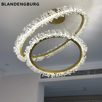 Lighting modern simple light luxury crystal chandelier Nordic circle creative restaurant Net red bedroom lamp living room chandelier