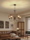 Maillard Chandelier American Retro Country Style Main Light for the Hall 2026 New Model Brown Glass Creative Living Room Lamp