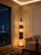 Zen-Inspired Stone Floor Lamp, Vintage Living Room Tv Cabinet Side Lamp, Light Luxury Minimalist Led American-Style Coffee Shop Floor Lamp