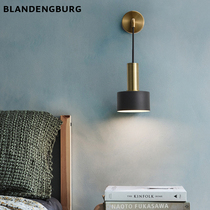 Nordic brass light luxury bedside lamps modern simple living room background wall lights aisle lights Net red bedroom wall lights