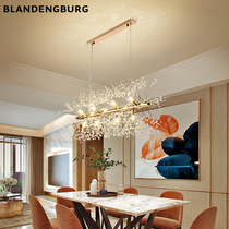 Firefly crystal lamp dining room lamp Nordic dandelion table bar lamp Net red modern simple restaurant chandelier