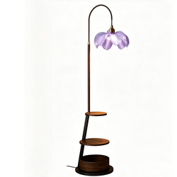 French-Style Bedroom Floor Lamp, Living Room Integrated Decorative Lighting Fixture, Fashionable Petal Lampshade, Led Standing Ambient Light