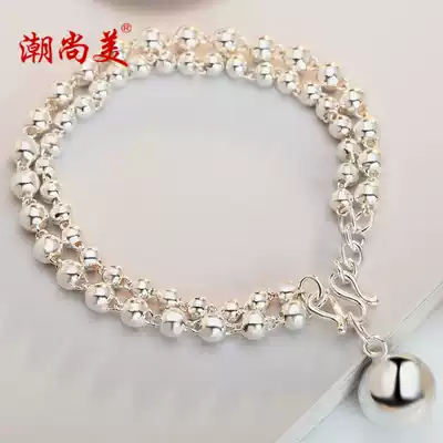 Chaoshangmei sterling silver hand women's silver jewelry 99 foot silver ball pendant female fashion ethnic style hand suit