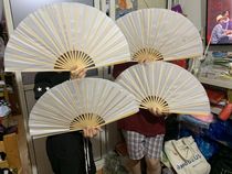 Classical dance paper fan scholar male fan easy to open and close 10 inch bamboo fan silk cloth white folding fan ringing fan ancient style blank