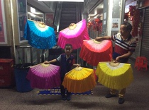 Dance fan double - sided rubber fan Yangqing fan standard dance fan performing fan out 28